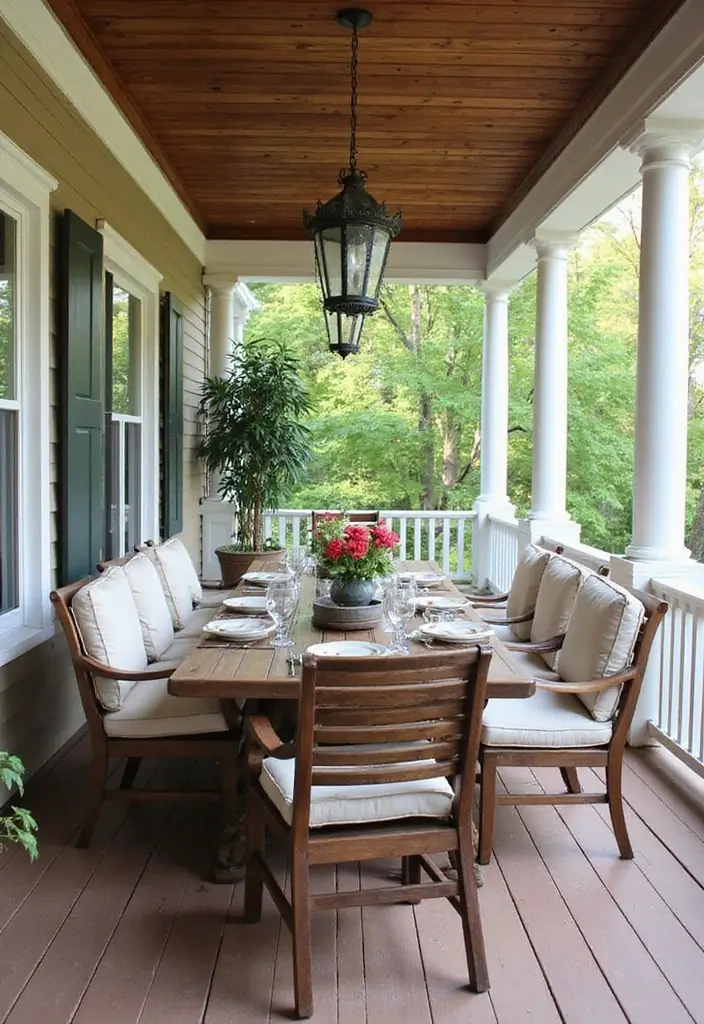 50 Covered Front Porch Ideas That Add Charm to Your Home 34 50 Covered Front Porch Ideas That Add Charm to Your Home - 34. Outdoor Dining Experience