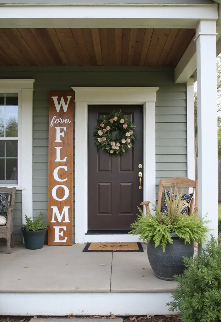50 Covered Front Porch Ideas That Add Charm to Your Home 35 50 Covered Front Porch Ideas That Add Charm to Your Home - 35. DIY Porch Signage