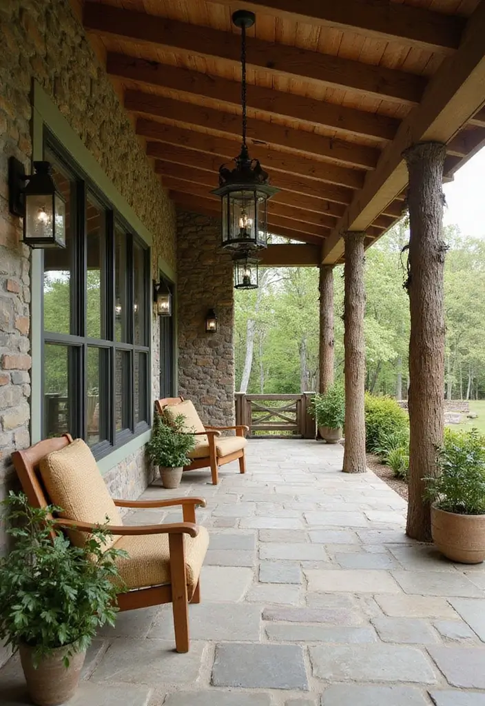 50 Covered Front Porch Ideas That Add Charm to Your Home 39 50 Covered Front Porch Ideas That Add Charm to Your Home - 39. Nature-Inspired Design