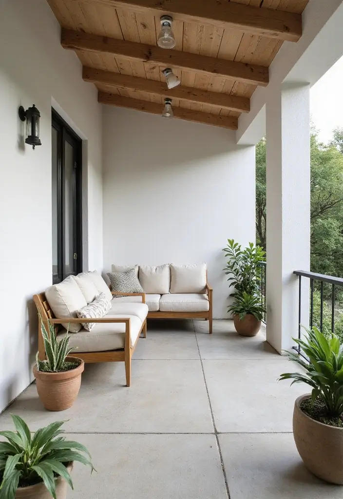50 Covered Front Porch Ideas That Add Charm to Your Home 5 50 Covered Front Porch Ideas That Add Charm to Your Home - 5. Minimalist Serenity