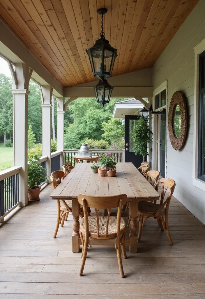50 Covered Front Porch Ideas That Add Charm to Your Home 7 50 Covered Front Porch Ideas That Add Charm to Your Home - 7. Farmhouse Elegance