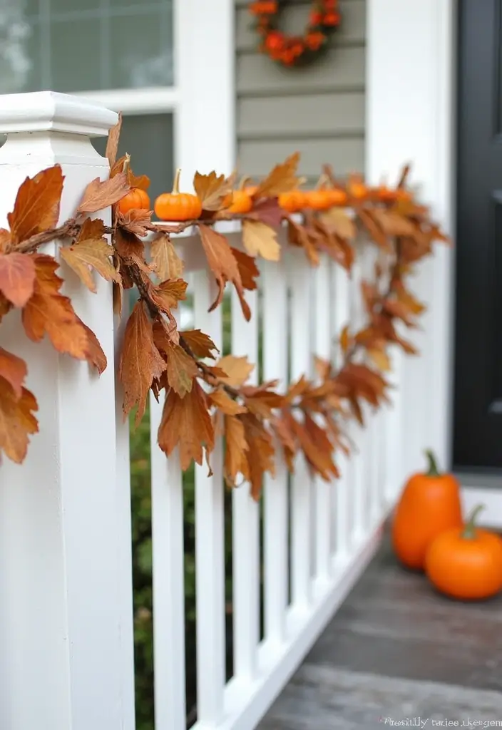50 Fall Front Porch Decor Ideas That Feel Warm and Inviting 30 50 Fall Front Porch Decor Ideas That Feel Warm and Inviting - 30. DIY Fall Garland