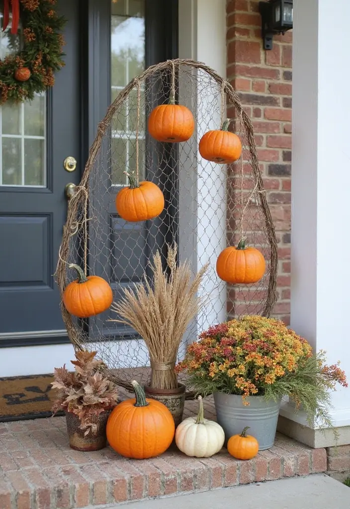 50 Fall Front Porch Decor Ideas That Feel Warm and Inviting 40 50 Fall Front Porch Decor Ideas That Feel Warm and Inviting - 40. Chicken Wire Displays