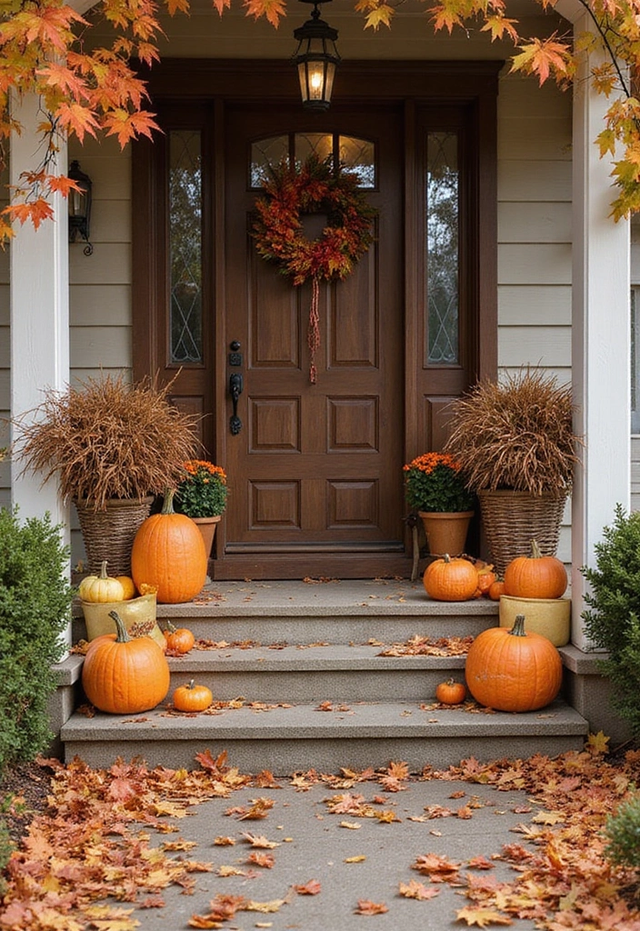 50 Fall Front Porch Decor Ideas That Feel Warm and Inviting 47 50 Fall Front Porch Decor Ideas That Feel Warm and Inviting - 47. Leafy Accents