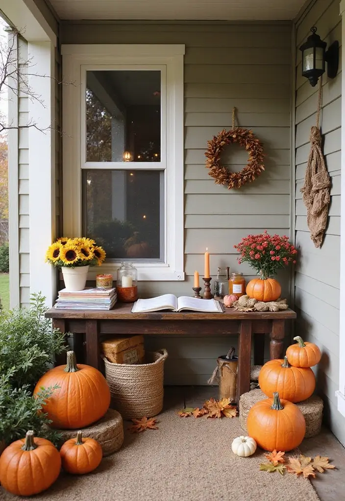 50 Fall Front Porch Decor Ideas That Feel Warm and Inviting 49 50 Fall Front Porch Decor Ideas That Feel Warm and Inviting - 49. Seasonal Craft Corner