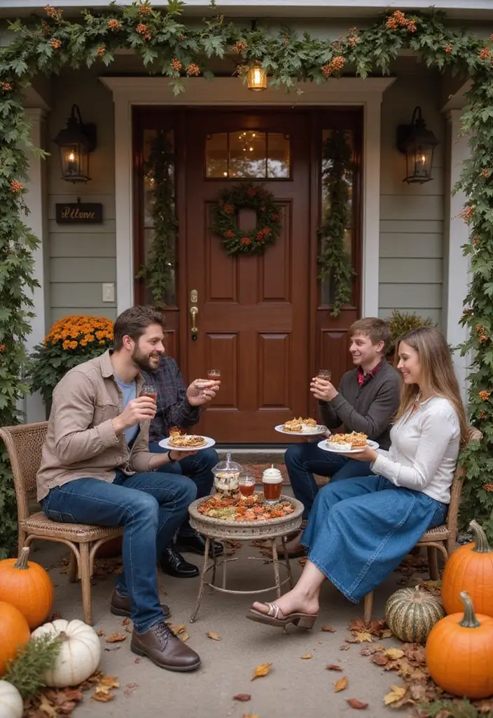 50 Fall Front Porch Decor Ideas That Feel Warm and Inviting 50 50 Fall Front Porch Decor Ideas That Feel Warm and Inviting - 50. Celebrate with a Seasonal Gathering