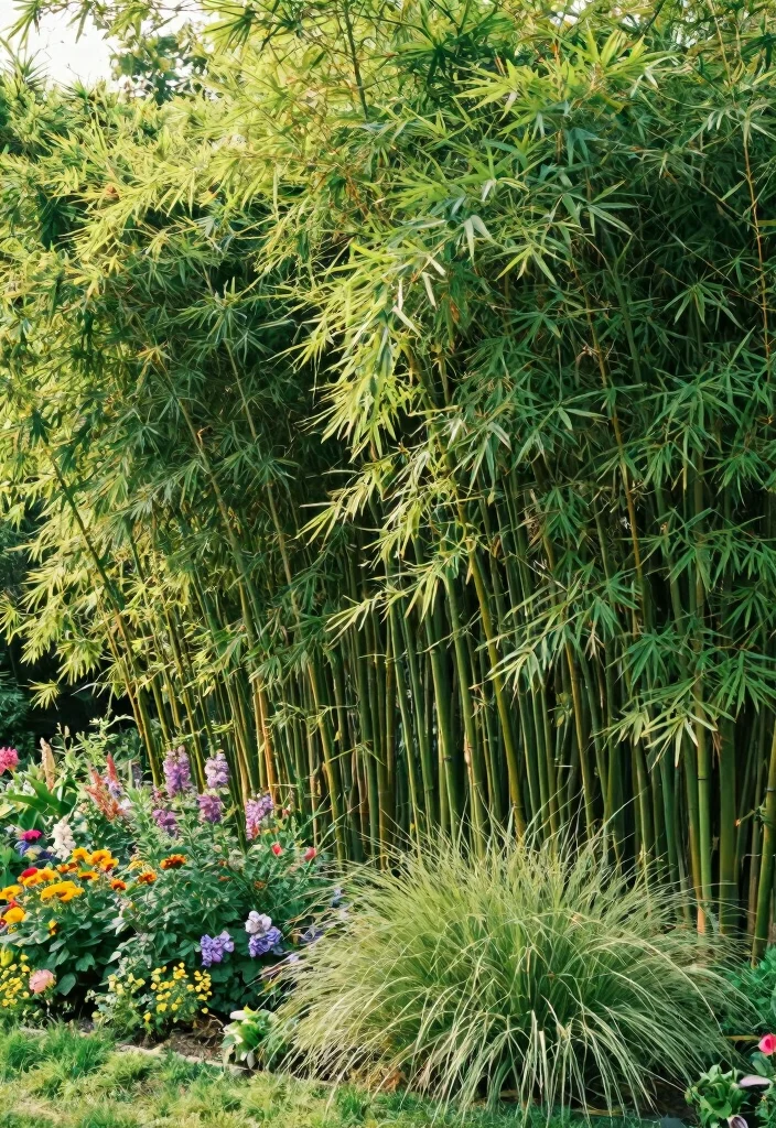 10 Bamboo Fence Ideas for Natural Garden Privacy - 5. Bamboo Hedge for Natural Isolation 1