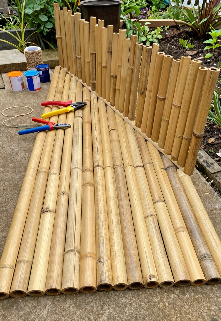 10 Bamboo Fence Ideas for Natural Garden Privacy - 8. DIY Bamboo Fence Panels for Custom Design 1