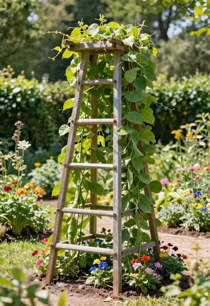 10 Bean Trellis Ideas for Easy Vertical Vegetable Gardening - 1. Classic A-Frame Trellis 1