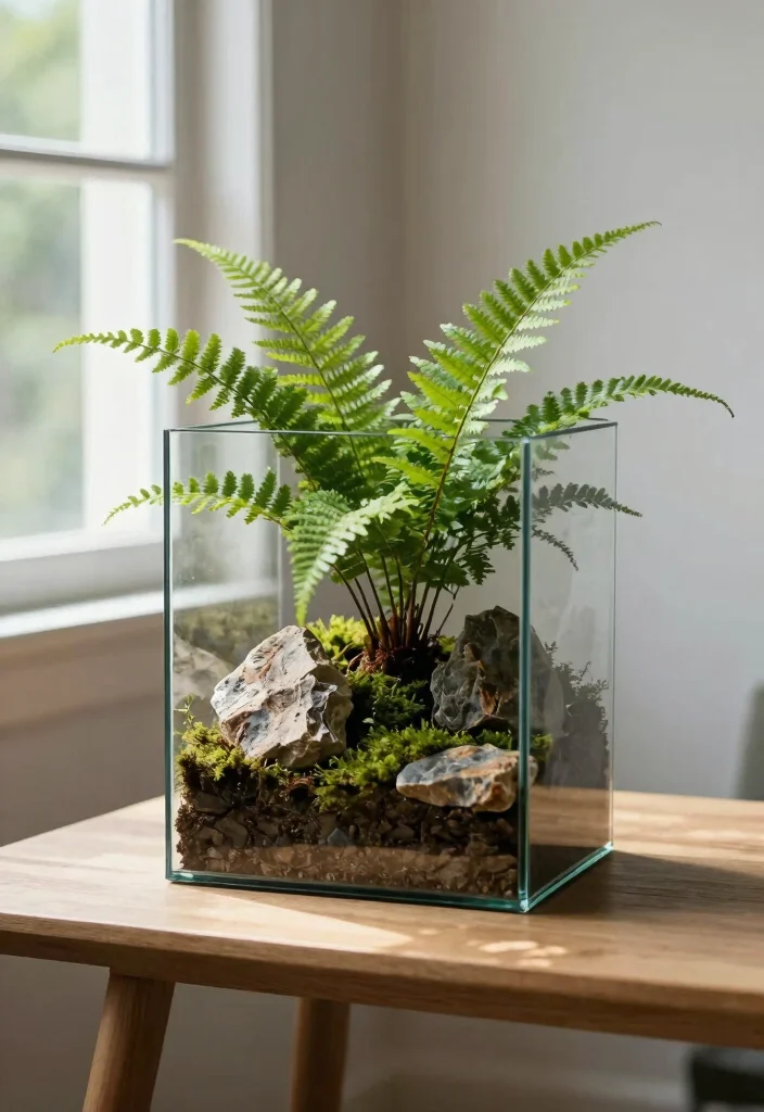 10 Boston Fern Planter Ideas for Porches, Patios, and Shaded Spaces - 8. Fern Terrariums 1