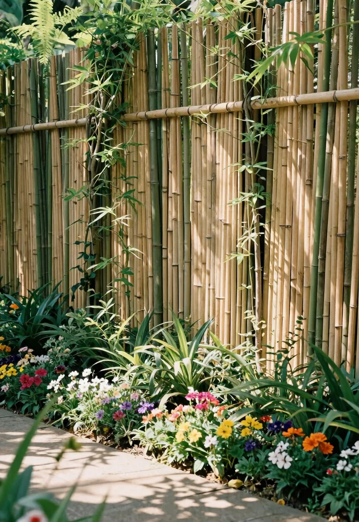 10 Cheap Fence Ideas for Gardens on a Budget - 3. Bamboo Fencing 1