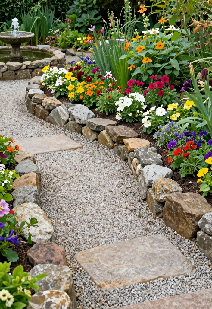 10 Cheap Fence Ideas for Gardens on a Budget - 6. Stone and Gravel Barriers 1