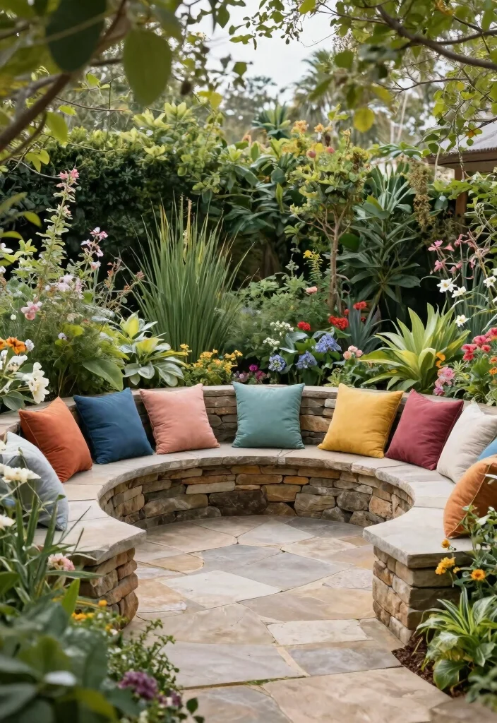 10 Circle Patio Ideas for Cozy and Balanced Outdoor Seating - 2. Garden Seating Circles 1
