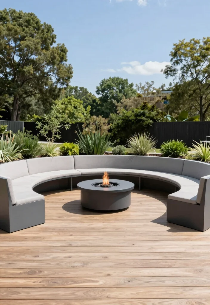 10 Circle Patio Ideas for Cozy and Balanced Outdoor Seating - 3. Modern Circular Decks 1