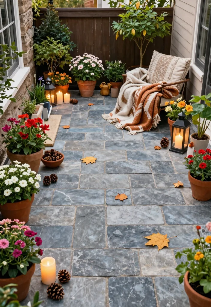 10 Flagstone Patio Ideas for Natural Outdoor Charm - 10. Seasonal Decor for Flagstone Patios 1
