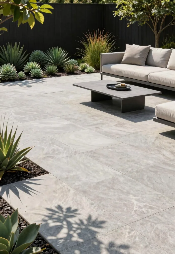10 Flagstone Patio Ideas for Natural Outdoor Charm - 2. Modern Minimalist Flagstone Patio 1
