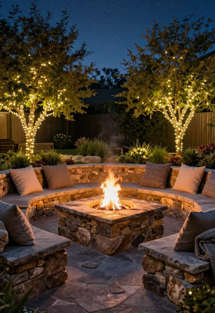 10 Flagstone Patio Ideas for Natural Outdoor Charm - 3. Flagstone Fire Pit Area 1
