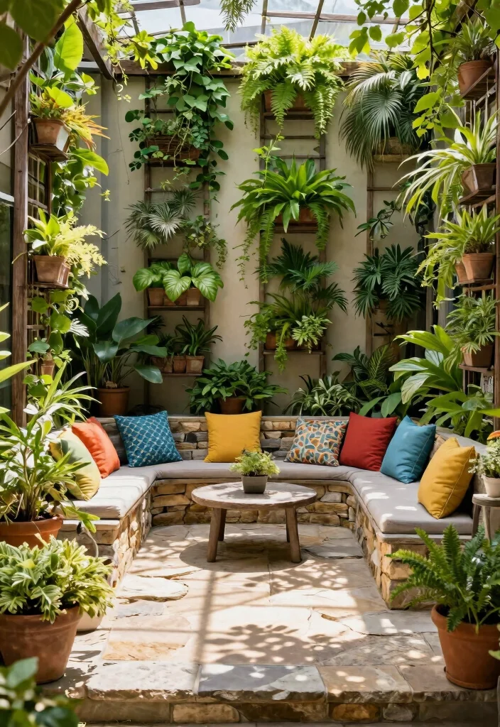 10 Flagstone Patio Ideas for Natural Outdoor Charm - 5. Vertical Gardens and Flagstone Combo 1