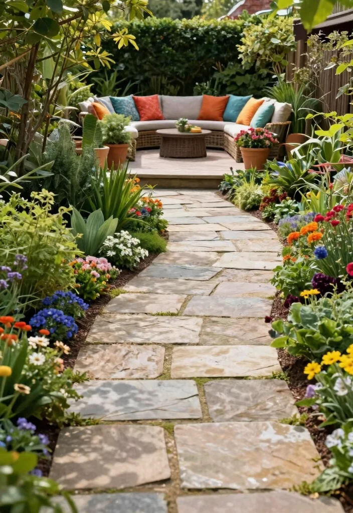 10 Flagstone Patio Ideas for Natural Outdoor Charm - 6. Pathways and Patios Combined 1