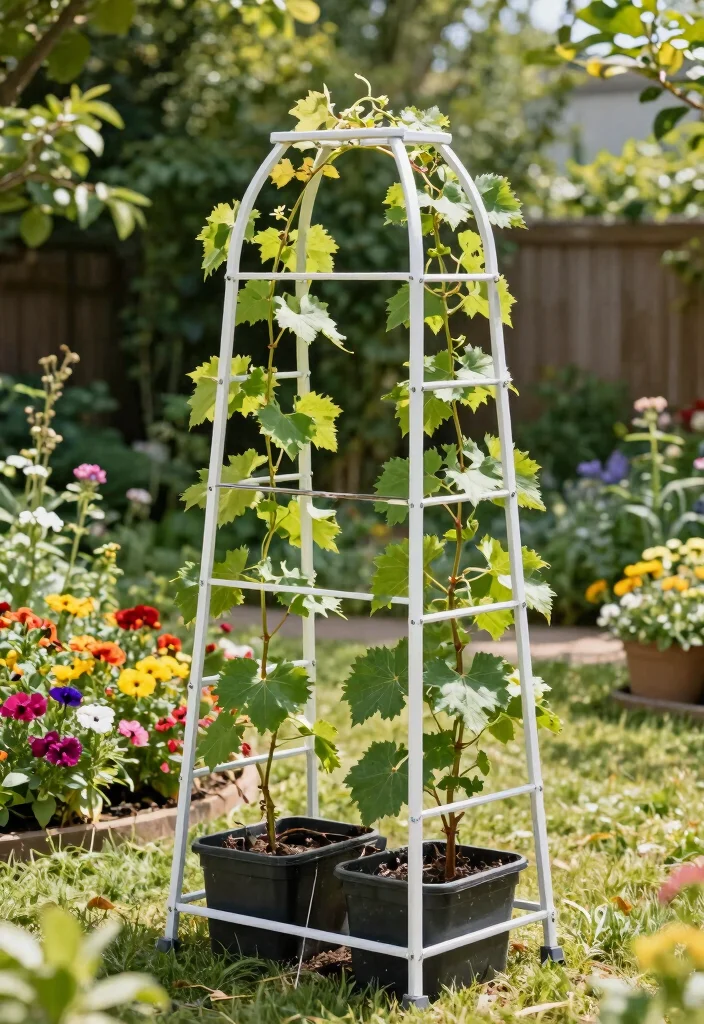 10 Grape Trellis Ideas for Backyard Vine Growing - 9. Portable Grape Trellis 1