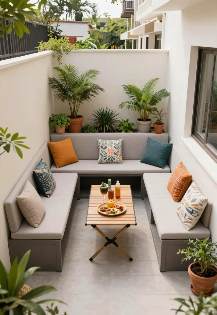 10 Long Narrow Backyard Ideas to Maximize Small Outdoor Spaces - 5. Multi-Functional Furniture 1