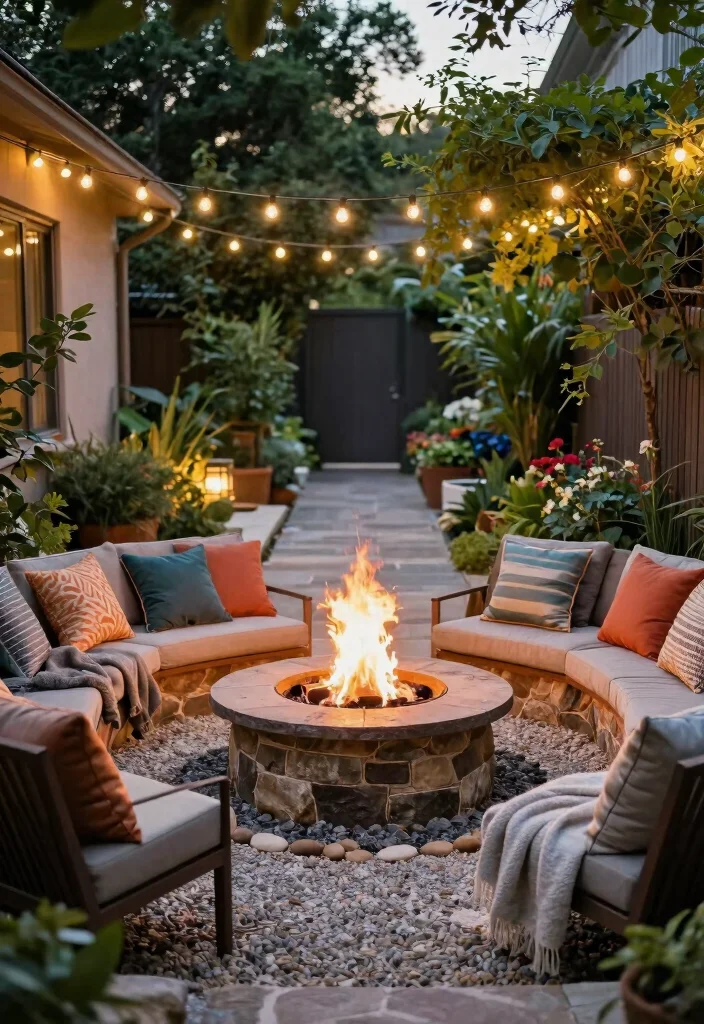 10 Long Narrow Backyard Ideas to Maximize Small Outdoor Spaces - 7. Fire Pits 1
