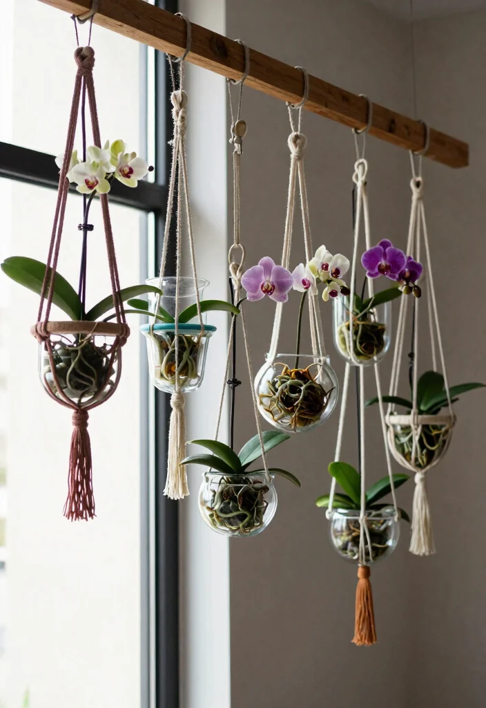 10 Orchid Planter Ideas for Indoor Outdoor Spaces and Beginners - 2. Hanging Glass Planters 1