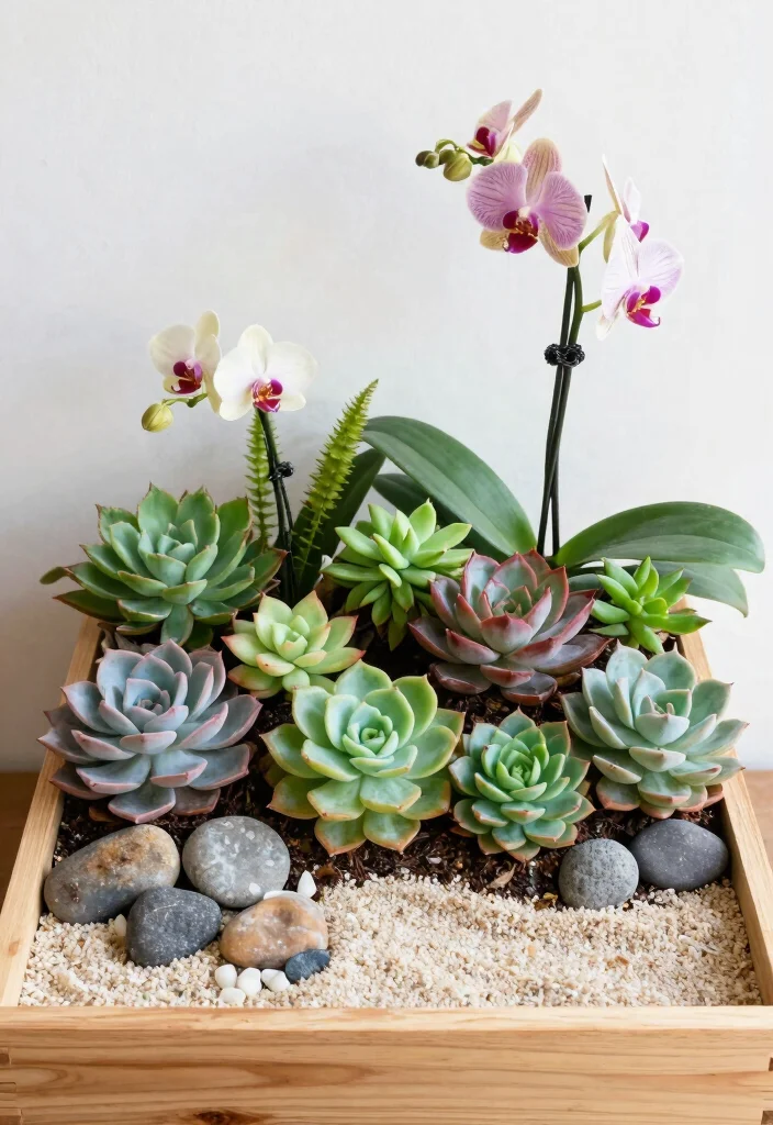 10 Orchid Planter Ideas for Indoor Outdoor Spaces and Beginners - 4. Succulent and Orchid Combo Planters 1