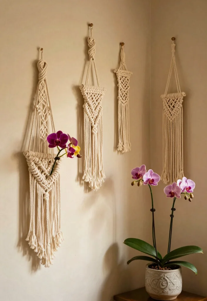 10 Orchid Planter Ideas for Indoor Outdoor Spaces and Beginners - 8. DIY Macramé Hangers 1