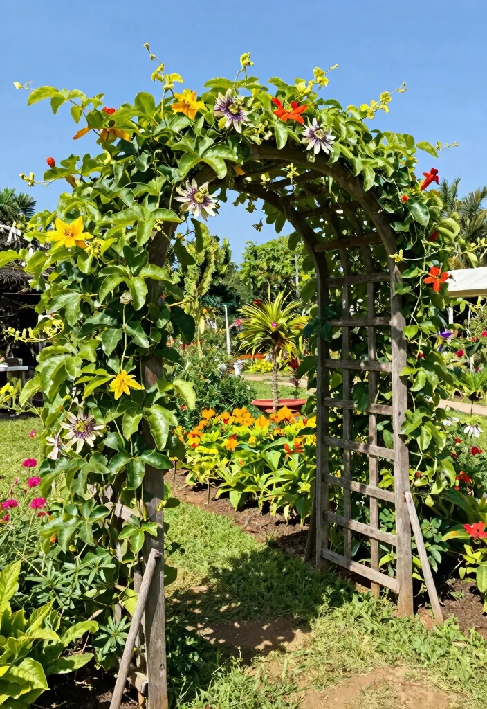 10 Passion Fruit Trellis Ideas for Tropical Garden Spaces - 5. A-Frame Trellises 1