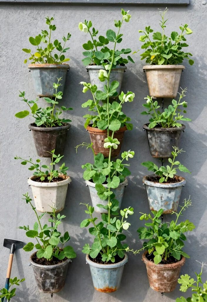 10 Pea Trellis Ideas for Productive Small Space Gardens - 2. Vertical Garden Wall 1