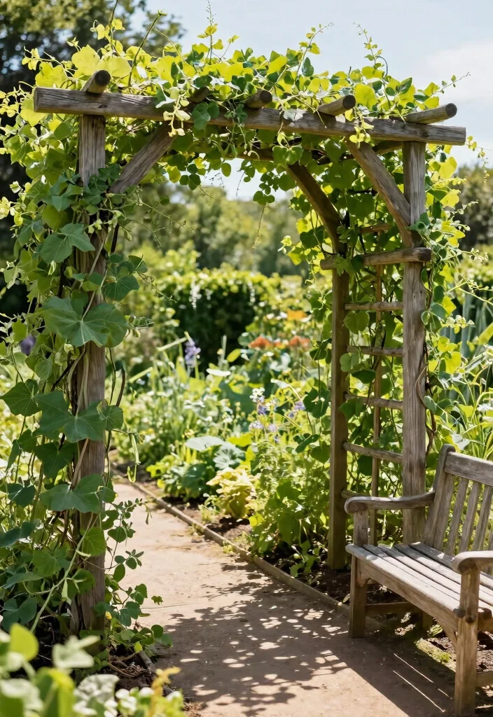 10 Pea Trellis Ideas for Productive Small Space Gardens - 5. Grapevine Trellis Style 1