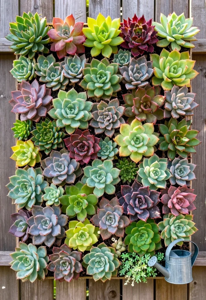 10 Plant Fence Ideas for Living Garden Boundaries - 5. Living Walls with Succulents 1