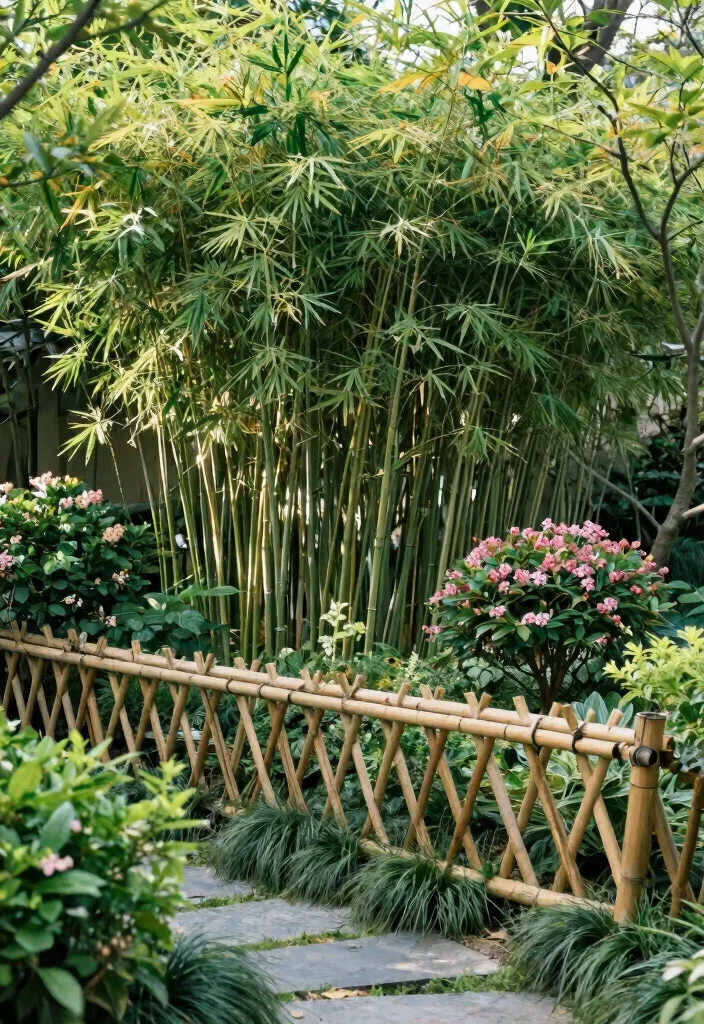10 Plant Fence Ideas for Living Garden Boundaries - 6. Bamboo Fencing for a Natural Look 1