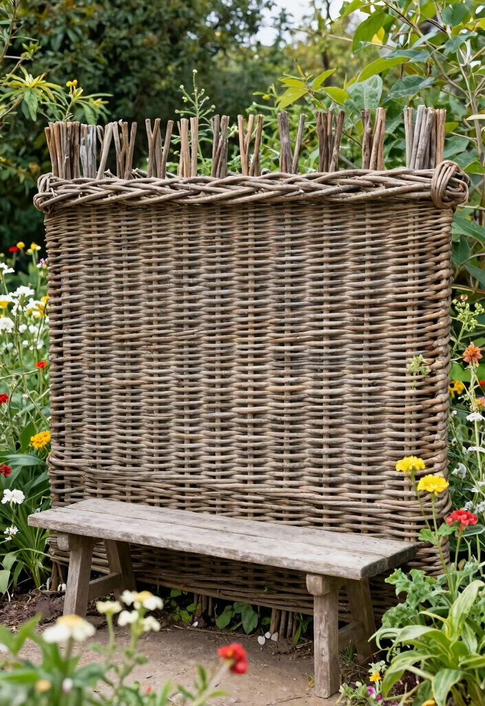 10 Plant Fence Ideas for Living Garden Boundaries - 7. Woven Willow Fences 1