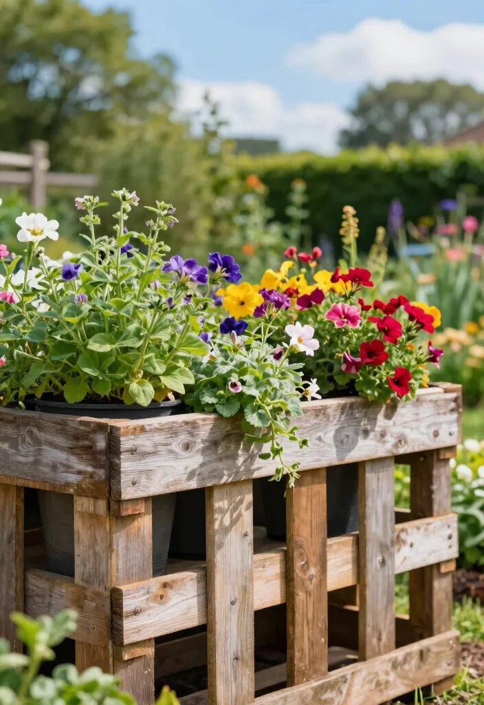 10 Planter Fence Ideas for Vertical Garden Privacy - 1. Vertical Pallet Planter Fence 1