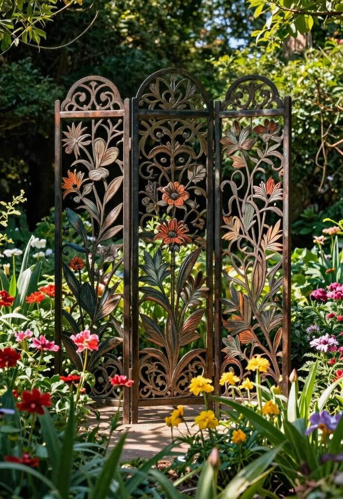 10 Raised Garden Fence Ideas to Protect Plants and Add Style - 10. Artistic Garden Screens 1