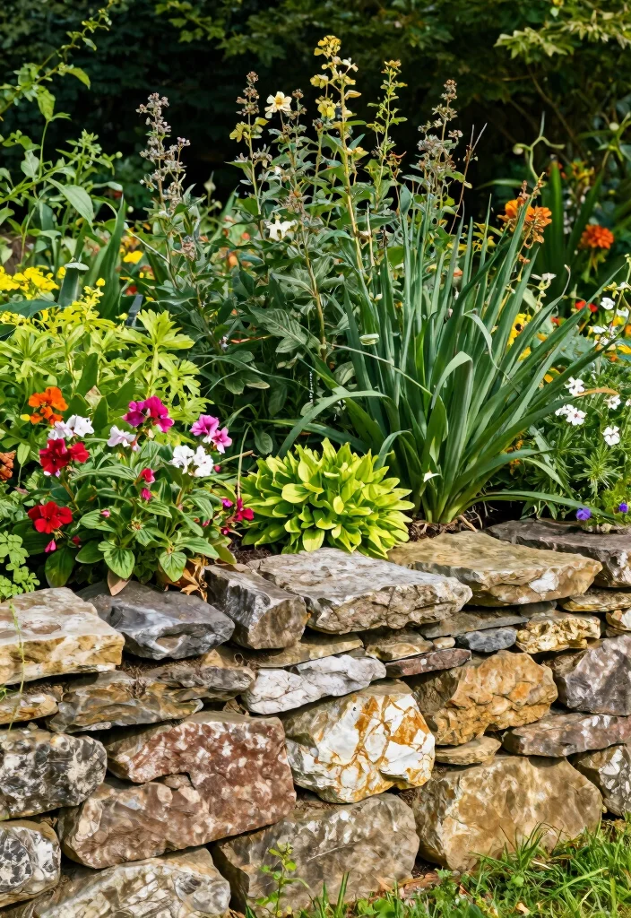 10 Raised Garden Fence Ideas to Protect Plants and Add Style - 3. Stone Wall Raised Borders 1