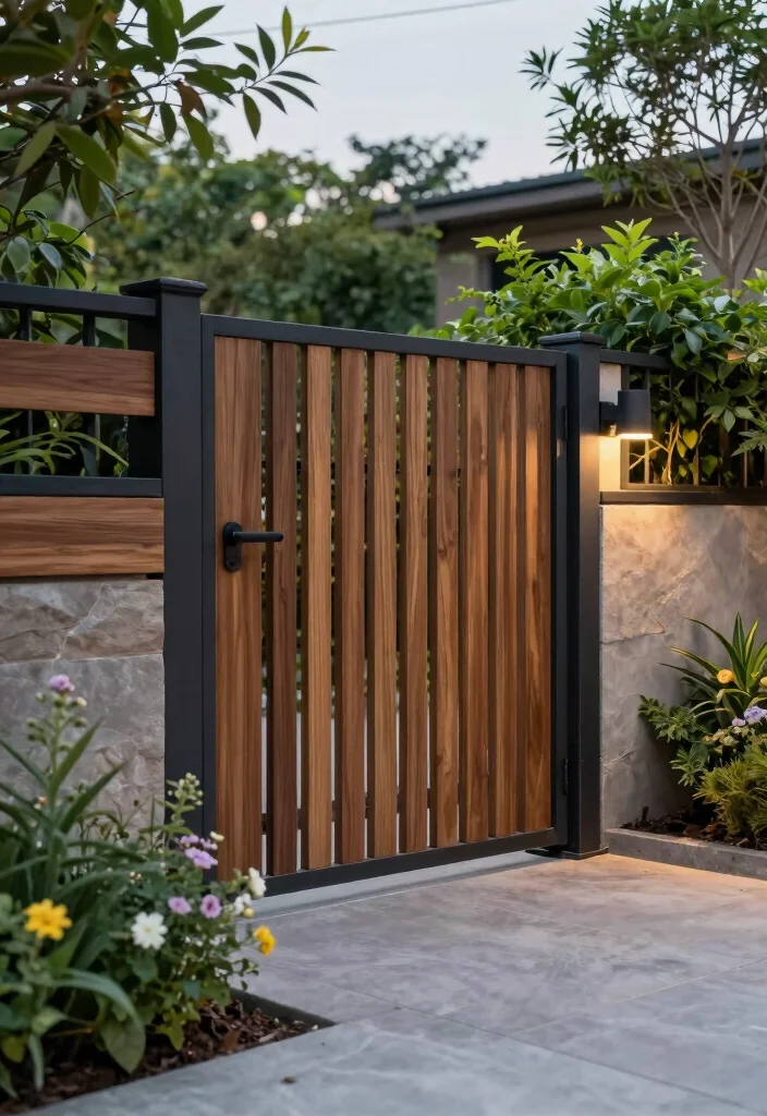 10 Raised Garden Fence Ideas to Protect Plants and Add Style - 8. Modern Slat Fencing 1