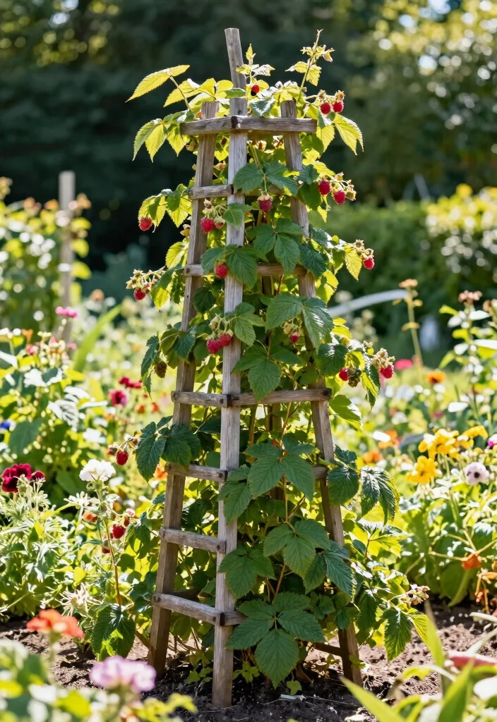 10 Raspberry Trellis Ideas for Healthy and Organized Garden Rows - 1. The Classic Vertical Trellis 1
