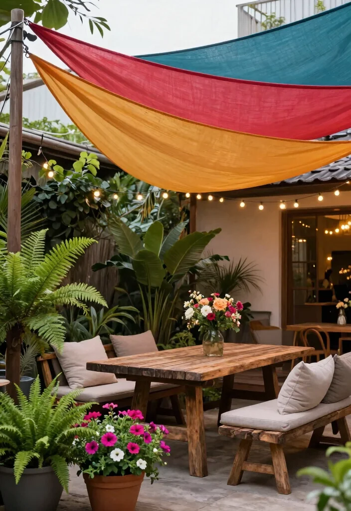 10 Shade Patio Ideas to Stay Cool and Comfortable Outdoors - 1. Fabric Canopies for Instant Shade 1