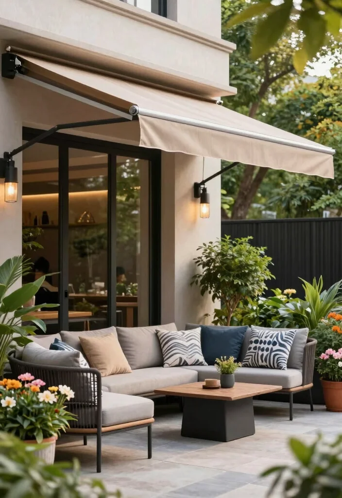 10 Shade Patio Ideas to Stay Cool and Comfortable Outdoors - 7. Retractable Awnings for Convenience 1