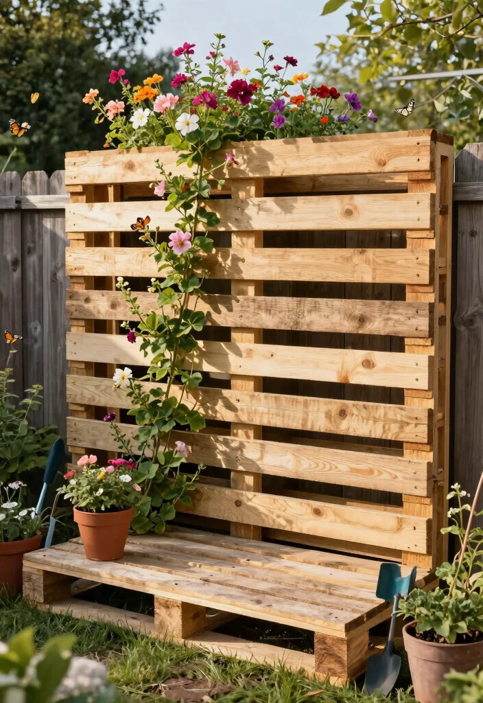 10 Short Garden Fence Ideas for Decorative Boundaries - 2. Rustic Pallet Fencing 1