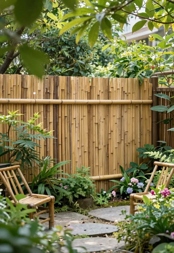 10 Short Garden Fence Ideas for Decorative Boundaries - 5. Bamboo Screen Fencing 1