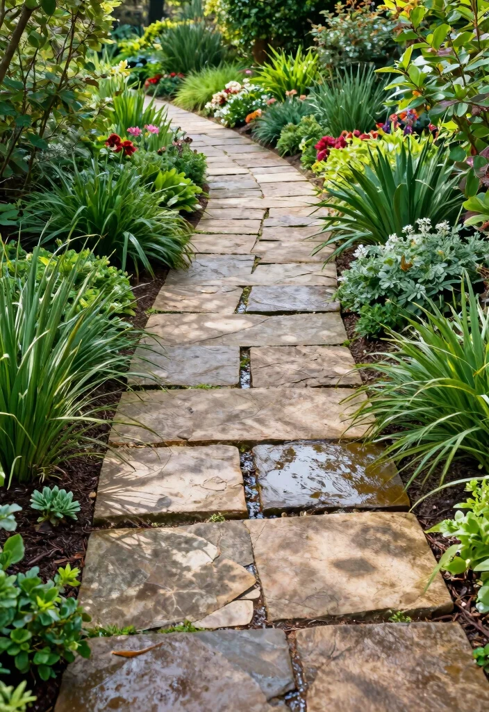 10 Slope Backyard Ideas for Challenging Landscape Layouts - 5. Swiftly Draining Paths 1