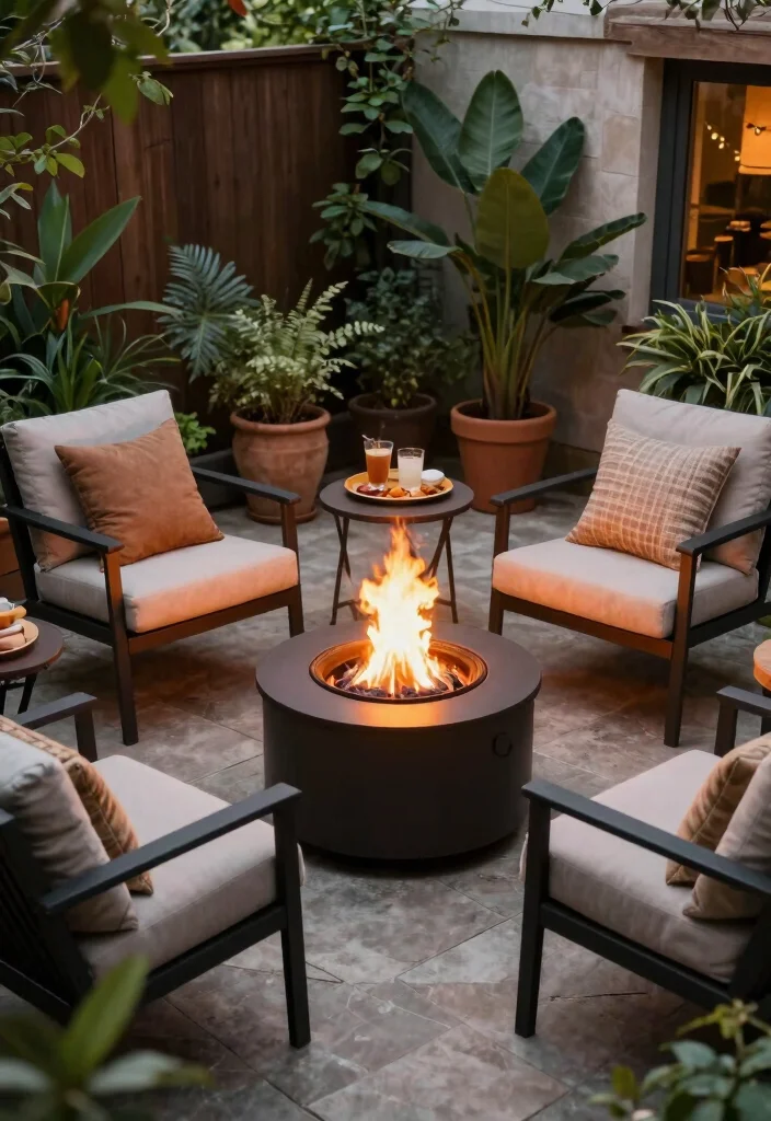 10 Small Patio Ideas for Backyards With Limited Space - 5. Add a Fire Pit 1