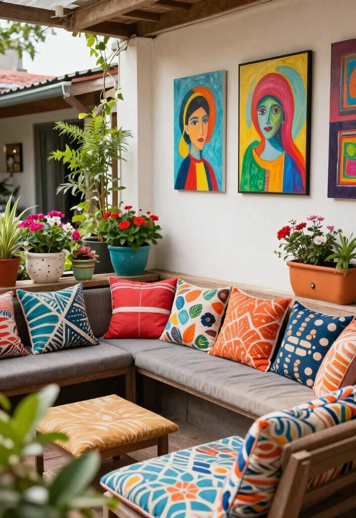 10 Small Patio Ideas for Backyards With Limited Space - 8. Use Color and Decor 1