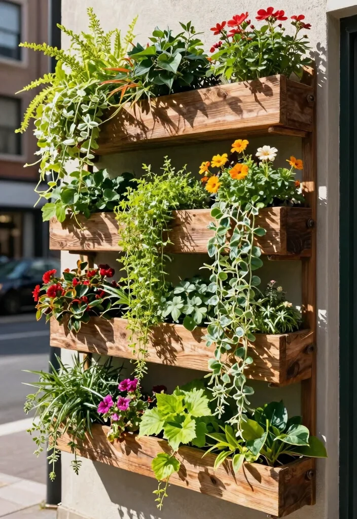 10 Three Tiered Planter Ideas for Vertical Gardens in Small Spaces - 4. Vertical Wall Planter 1