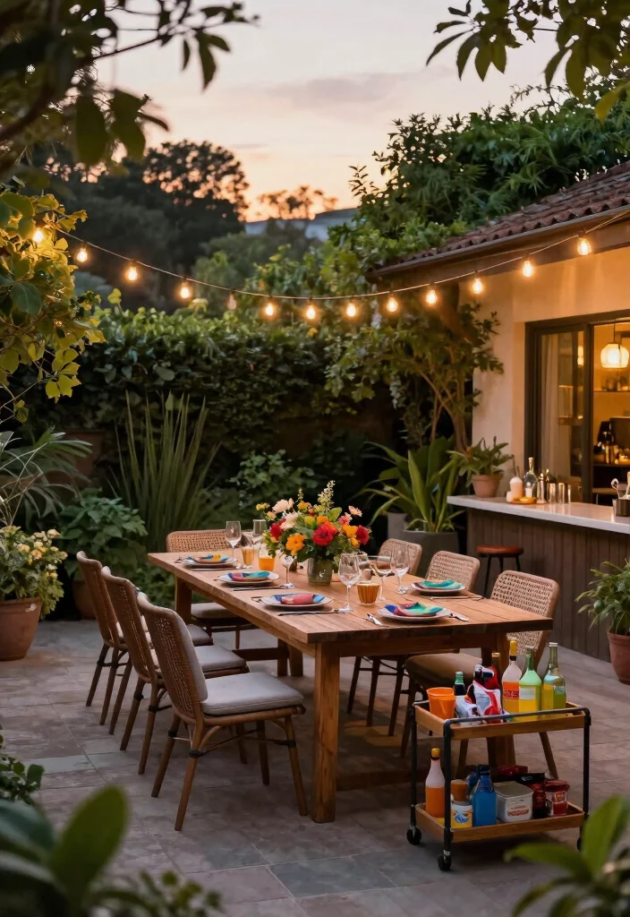 10 U Shaped Backyard Layout Ideas for Balanced Outdoor Design - 10. Outdoor Dining Spaces 1