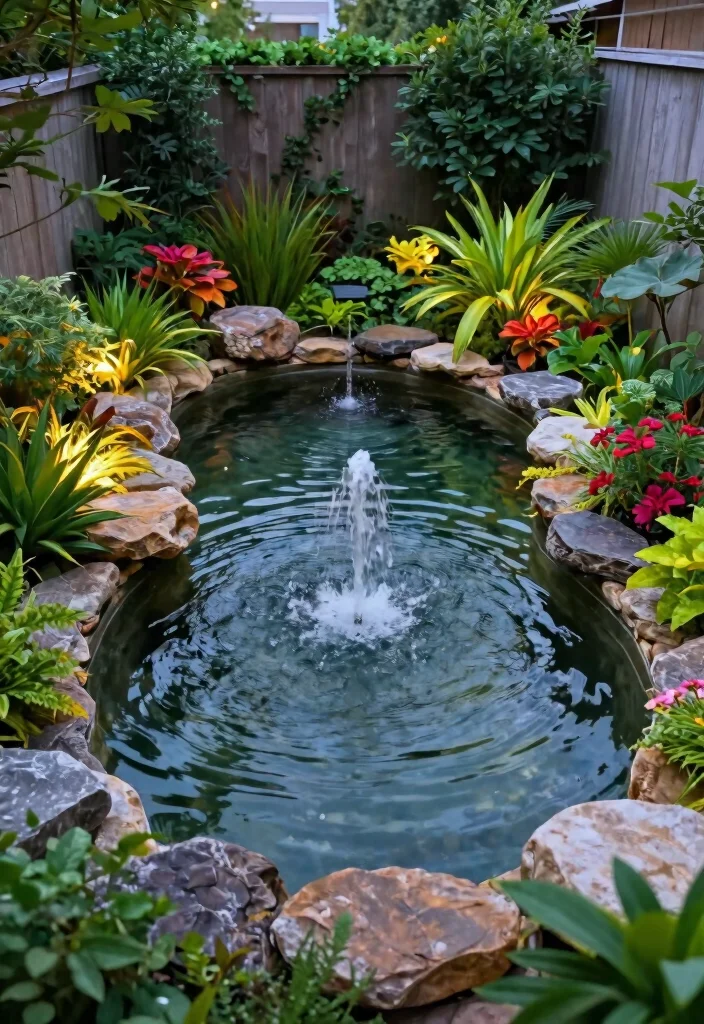 10 U Shaped Backyard Layout Ideas for Balanced Outdoor Design - 4. Idyllic Water Features 1
